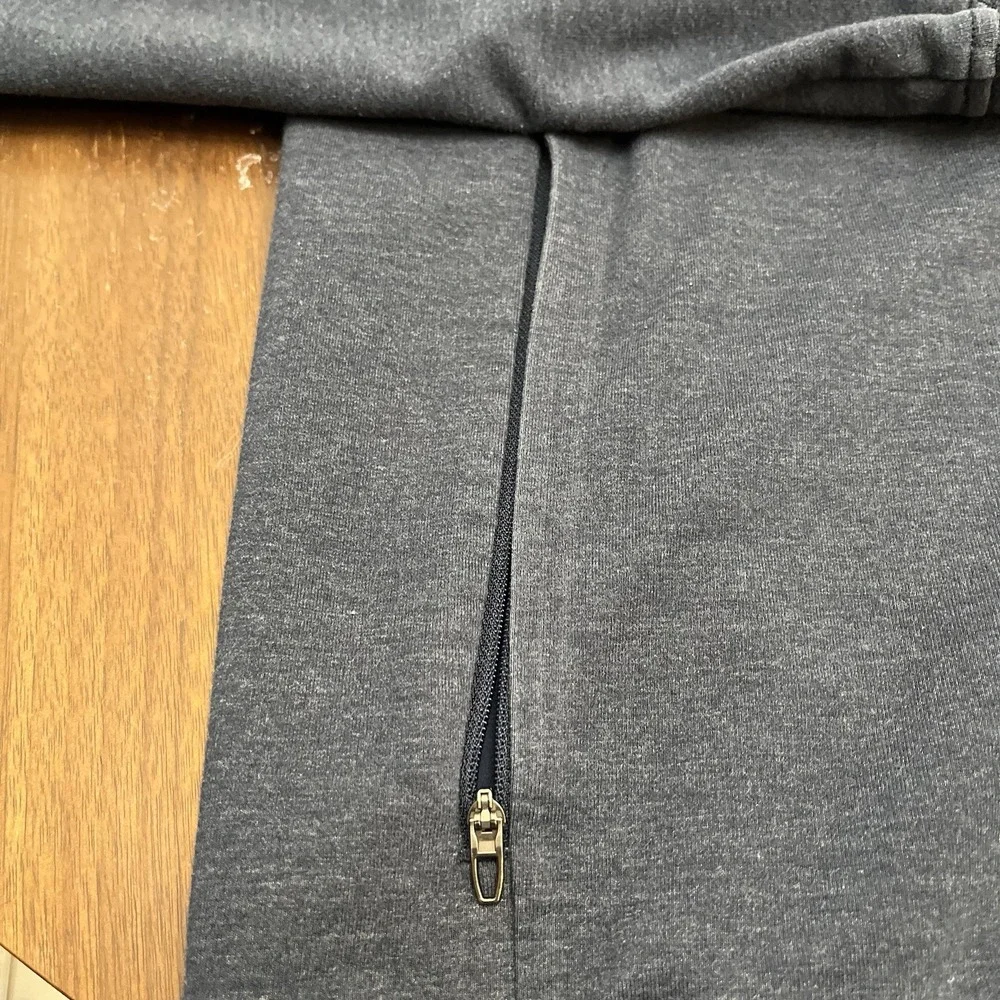 Lululemon Mens M Blue City Sweat Thermo Full Zip Hoodie Heathered LM3CE6S